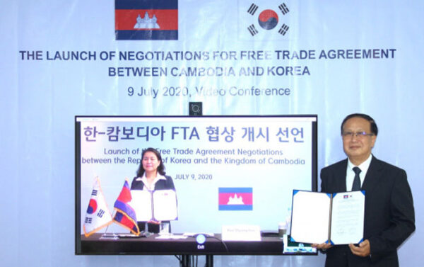 The launch of negotiations for free trade agreement between Cambodia and South Korea in July. Ministry of Commerce